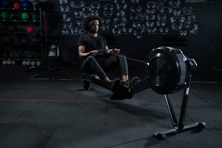 Marpo Kinetic Rower Pro full machine side view home gym setting