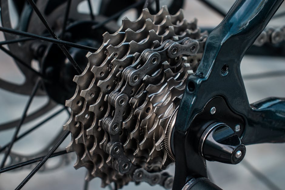 close-up of Wahoo KICKR Core cassette and flywheel mechanism