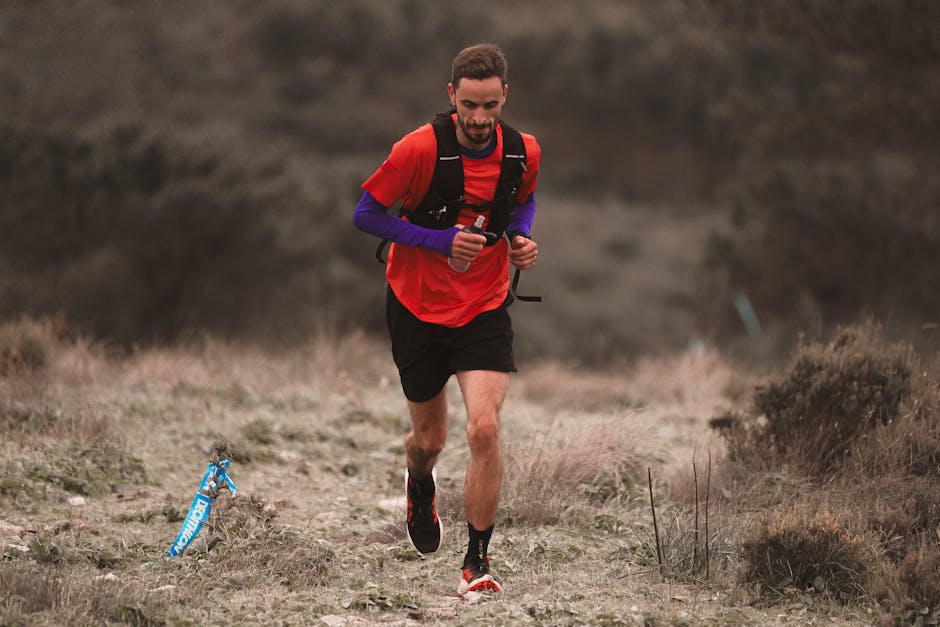 Hexoskin smart shirt worn by athlete during outdoor run