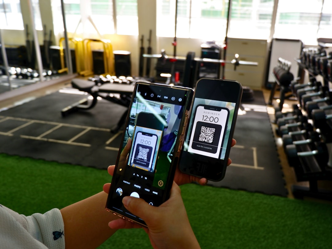 side by side comparison of stair climbing fitness app interface and home gym setup