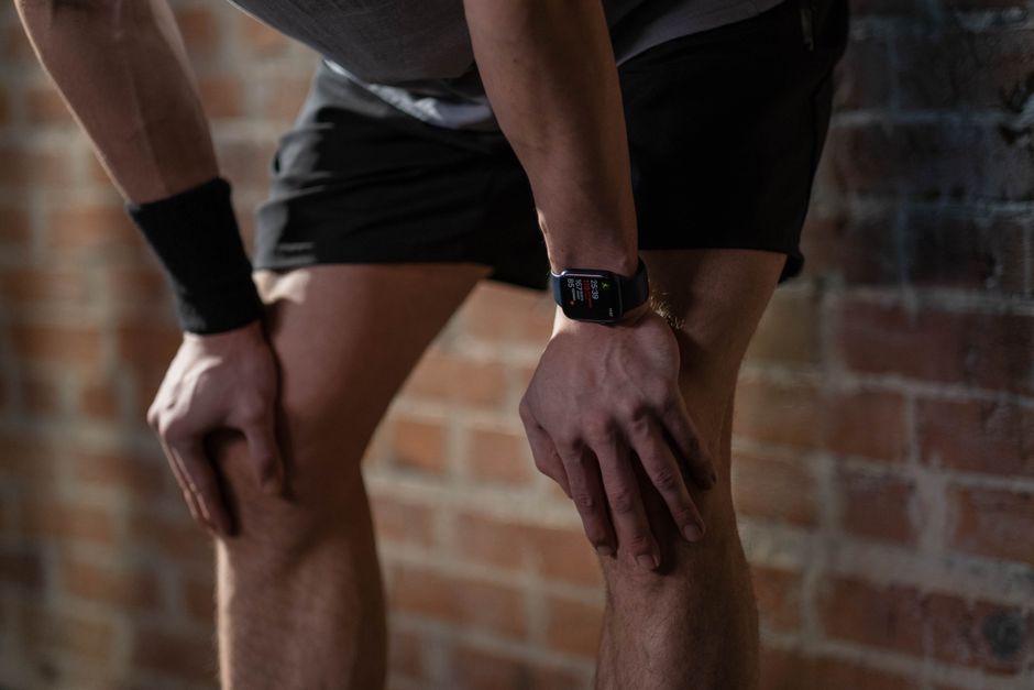 Biostrap EVO wearable armband on athlete wrist close up