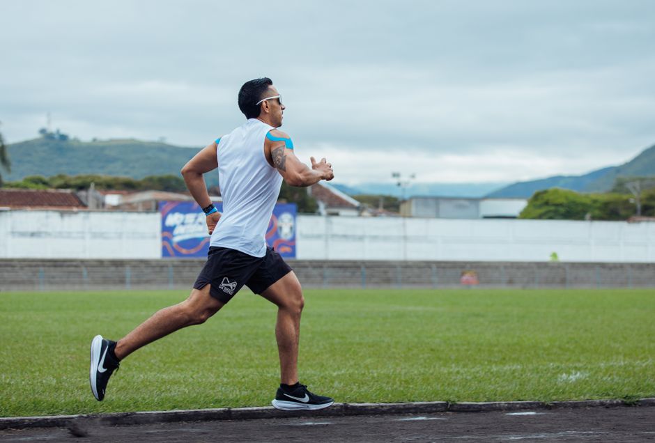 Hexoskin Smart Shirt worn by athlete during outdoor running session