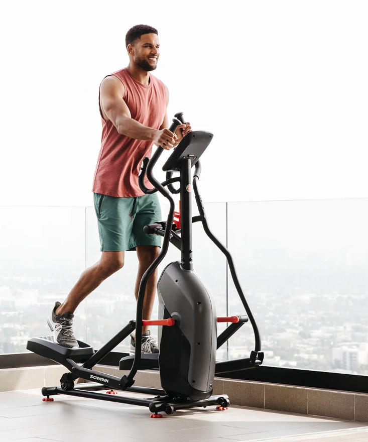 Schwinn 510E compact elliptical cross trainer in use