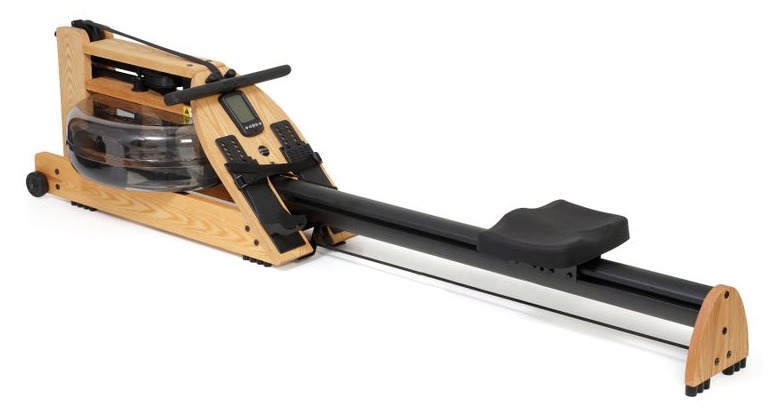 WaterRower A1 oak rowing machine with aluminium monorail and A1 LCD monitor