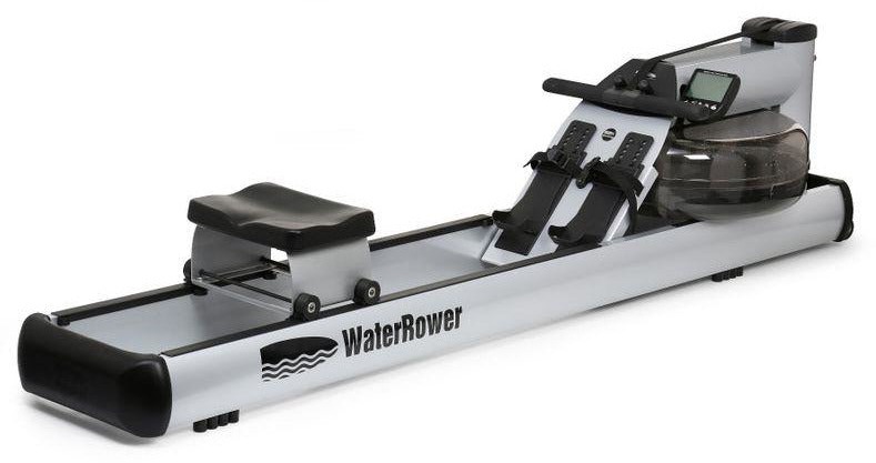 WaterRower Metallic Lo Rise rowing machine, silver powder-coated aluminium frame