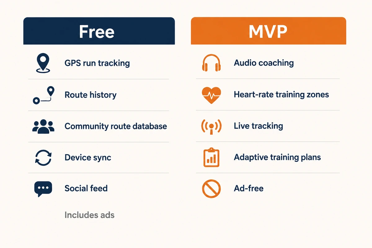 MapMyRun free features compared with MVP subscription features